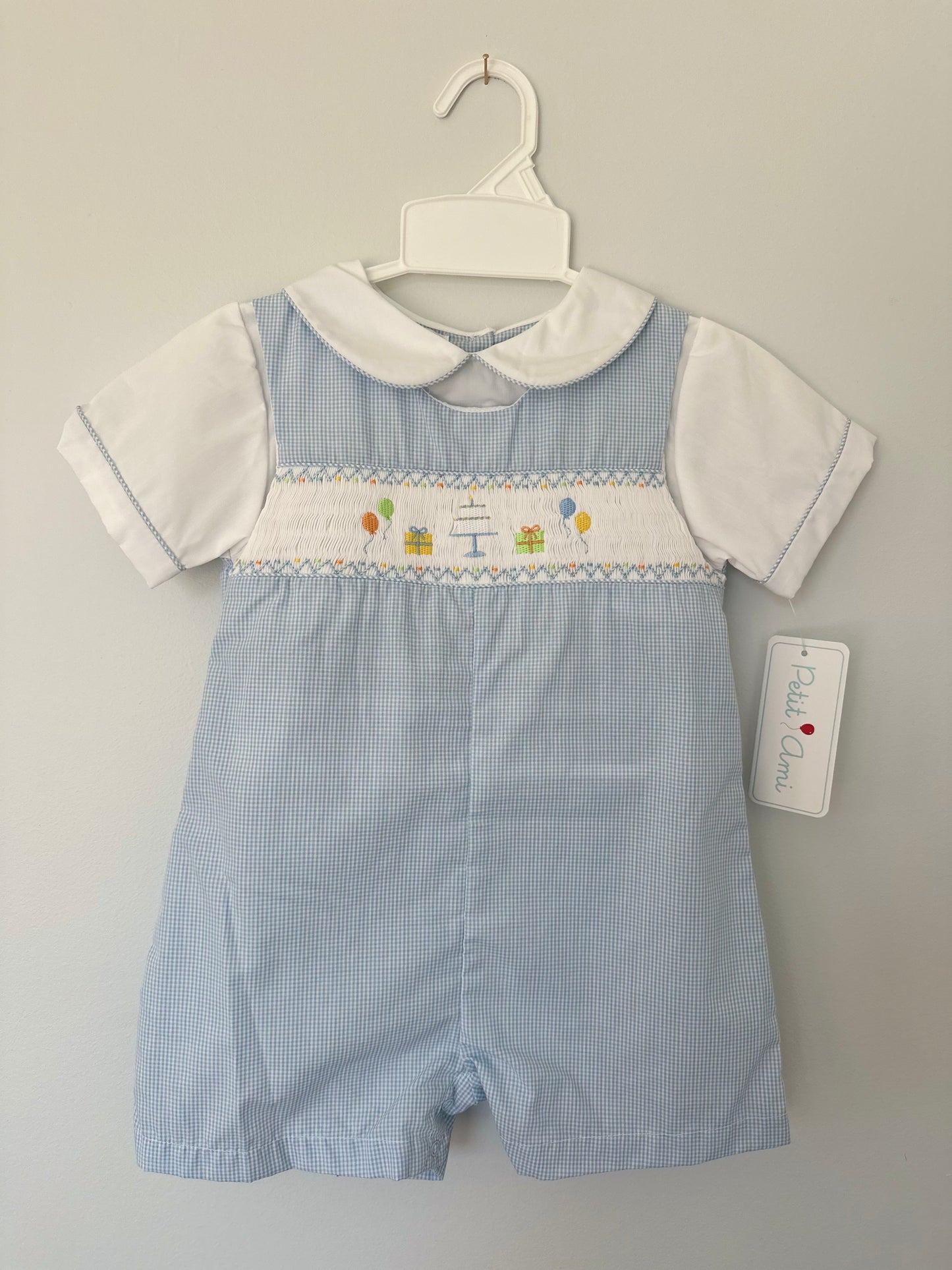 Petit Ami Blue Birthday Romper