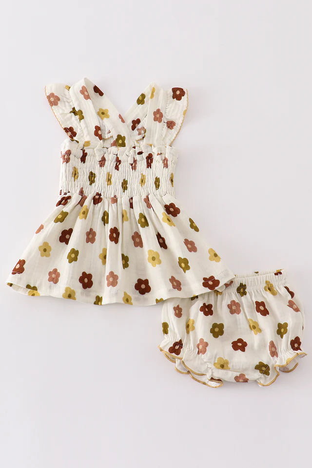 Muslin Floral Smocked Set