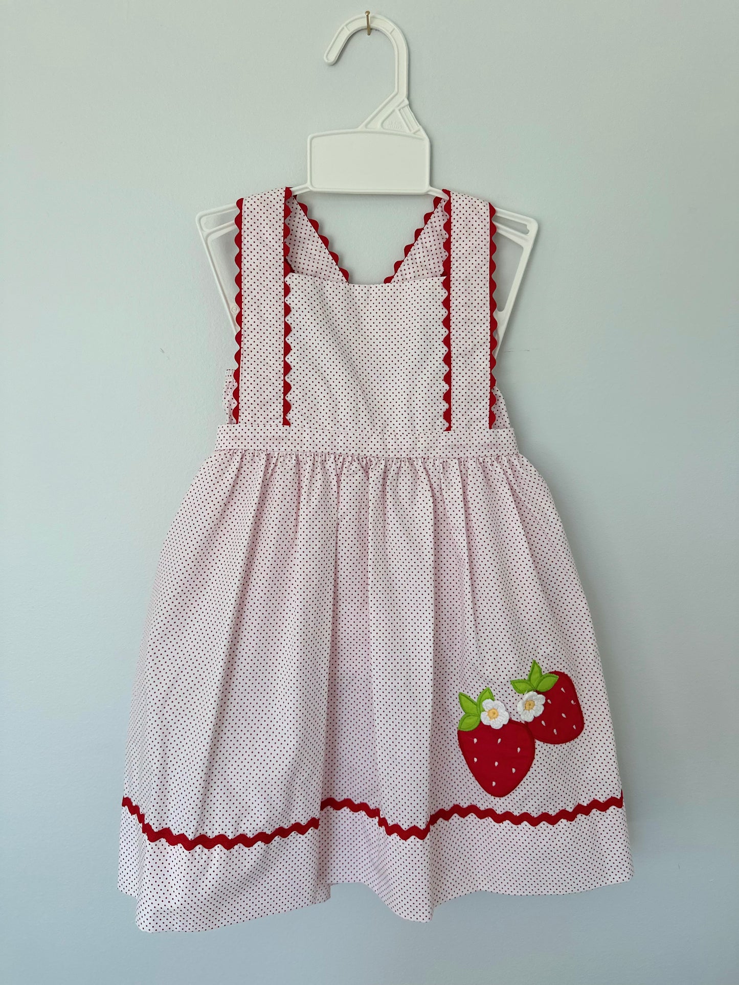 Criss-cross strawberry Dress with bloomers